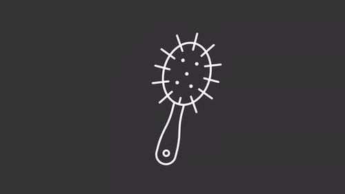 Animated Hairbrush Icon Loop Line Drawing