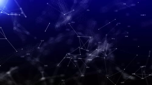 Digital Blue Background With Dots And Lines