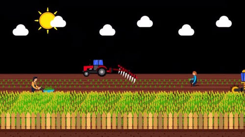 Farmer People Work In The Area Alpha Channel