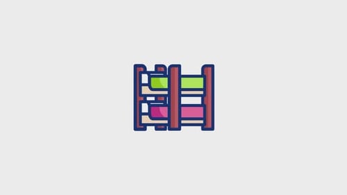 Animated Flat Design Bed Icon Illustration
