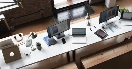 Modern Open Plan Office With Computer Setups