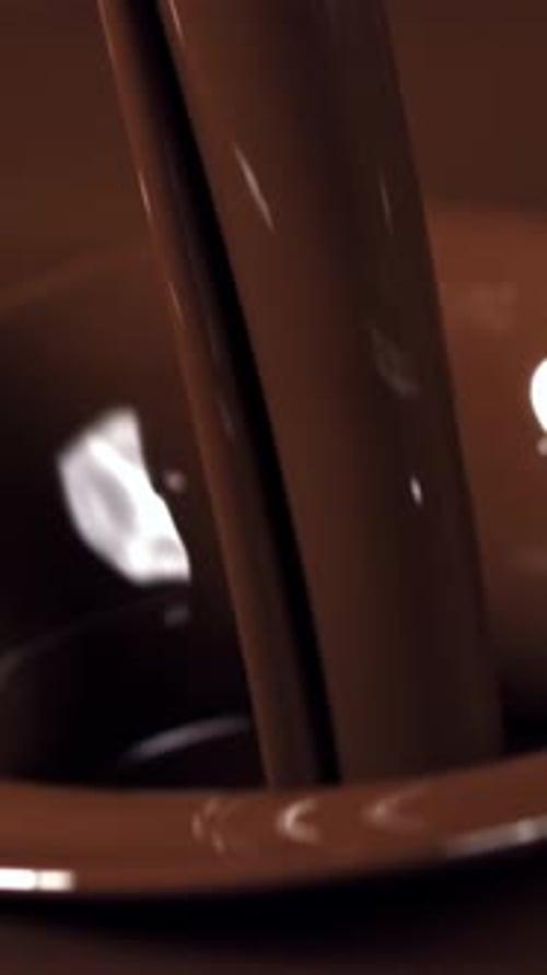 Melted Liquid Chocolate Filmed on a Highspeed Camera at 1000 Fps