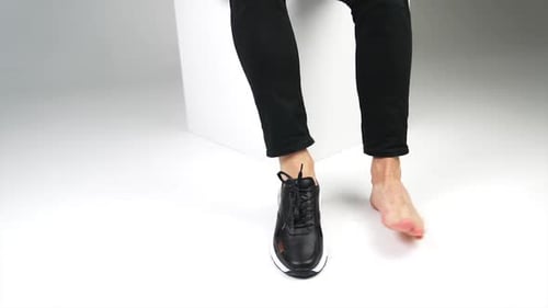 Barefoot and Sneaker Fashion in White Studio