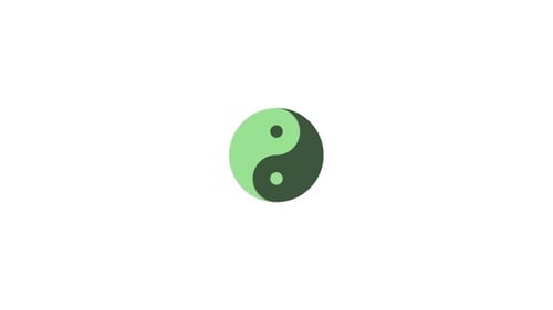 Animationsvideo mit Yin- und Yang-Symbolen