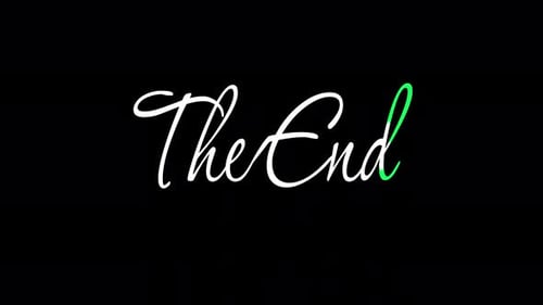 The End: animación de letras coloridas 4k sobre fondo transparente