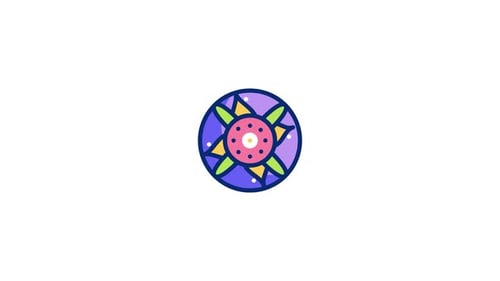 Animated Colorful Abstract Geometric Circular Icon