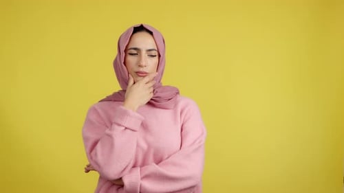 Young Woman with Headscarf Contemplating
