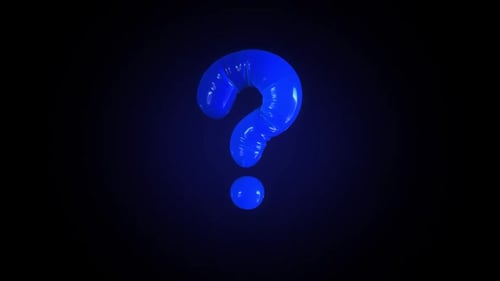 Animated Fluid Blue Question Mark Loop