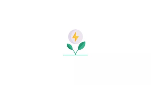 Minimalist Plant Growth Energy Icon Animation