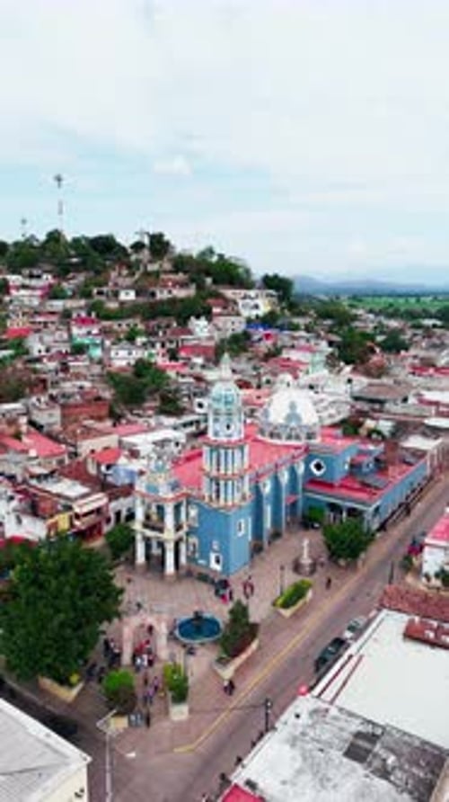 People gathered outside a church in santiago ixcuintla, mexico