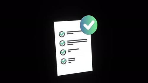 An animated to-do list with check marks illustrating a daily activity concept in a looping animation