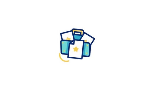 Animated Briefcase Icon with Files Pop Out