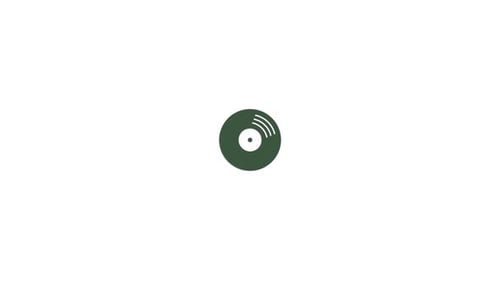 Animated Music Record Icon with Sound Waves
