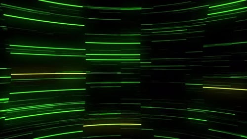 Flowing Futuristic Green and Yellow Data Stream Background