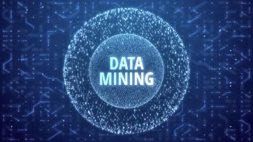 Data Mining Concept over Matrix sphere on circuitry background - HD