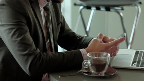 businessman using smartphone
