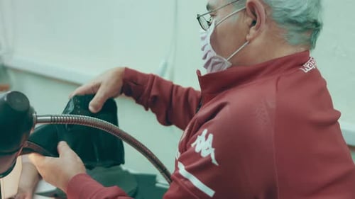 The Man Who is Disabled Makes Shoes