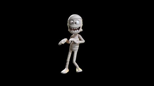Funny 3D Cartoon Mummy Character Performing a Dance Loop