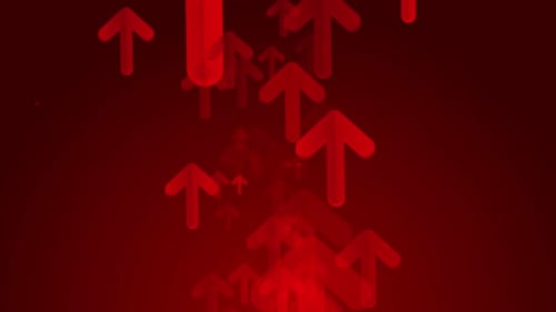 Bucle de fondo rojo con flechas hacia arriba