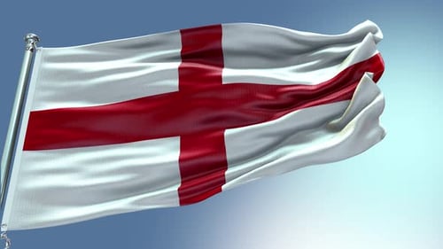Waving England Flag Animation with Realistic Fabric Motion