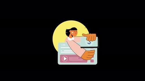 Illustration d'une personne tenant un smartphone avec des cartes