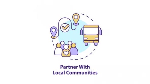 Flat Design Animated Icons for People and Transport Routes