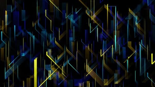 Abstract Futuristic Geometric Network Lines Moving Background