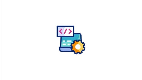 Technology Development Gear Animated Flat Design Icon