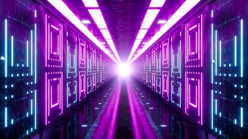 Neon Cyber Corridor Vj Loop
