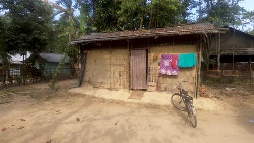 Ikra house, Structure of village house build with wooden strips and bamboo.
