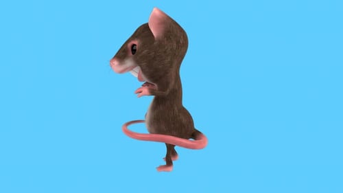 Fun 3D cartoon mouse dancing (with alpha channel)