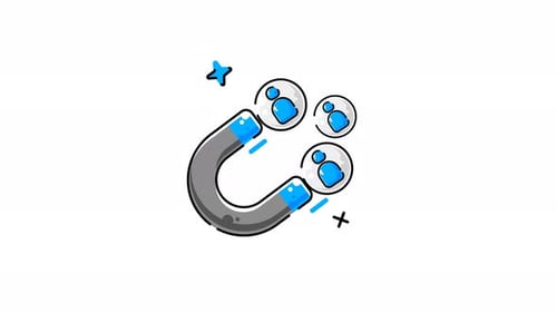 Animated Magnet Attracting User Icons Concept