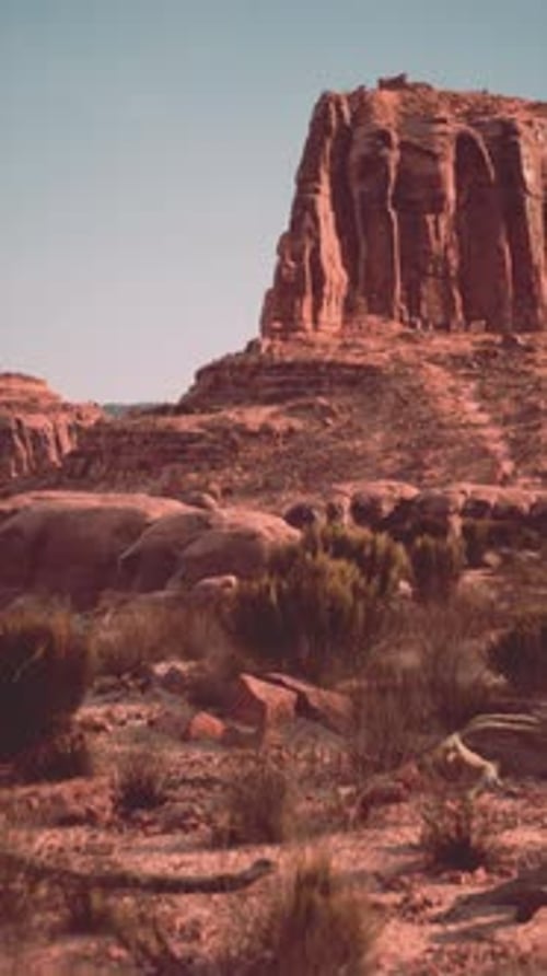Massive Rock Formation in Nevada Desert