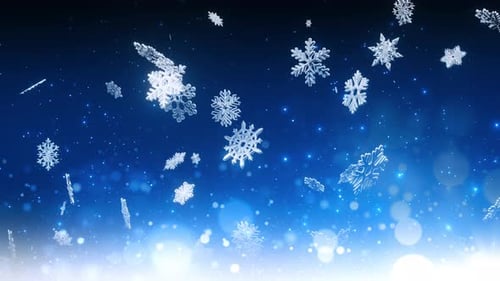 Christmas Silver snowflakes are floating up