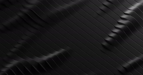 Black Silk Ribbons Bend Smoothly In A Loop