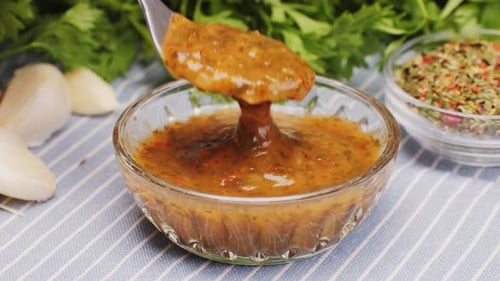 Chimichurri Sauce Green Argentinian Pesto Style Sauce Spices Beef Topping Marinade Parsley and