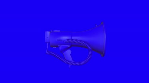 3D Megaphone Rotation on Blue Screen