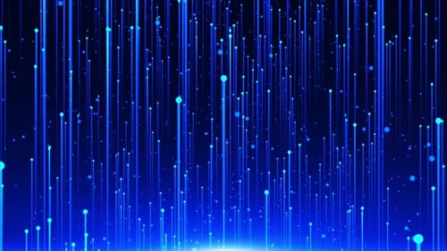 Blue Abstract Moving Digital Particles Futuristic Background Loop V3