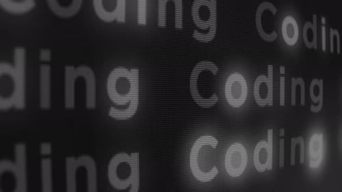 Digital Coding Text Loop Background