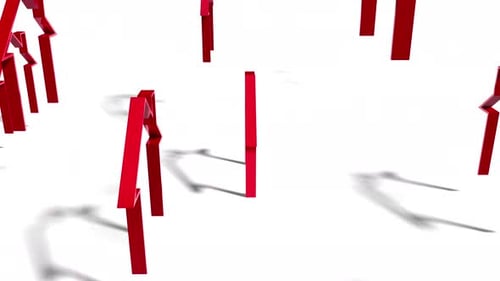 Abstract Red Houses in 3D Design