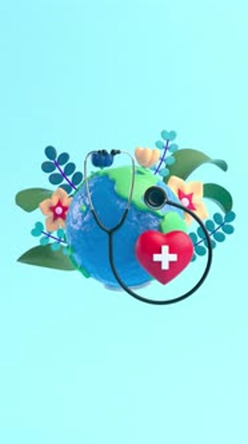 Animated Global Health and Environmental Protection Concept