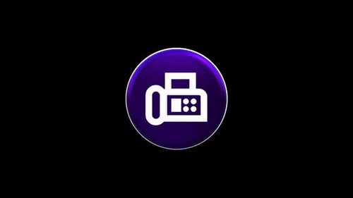 Rotating 3D Fax Machine Icon Animation