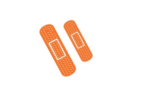 Flat Design Band-Aids Animated Reveal on White Background