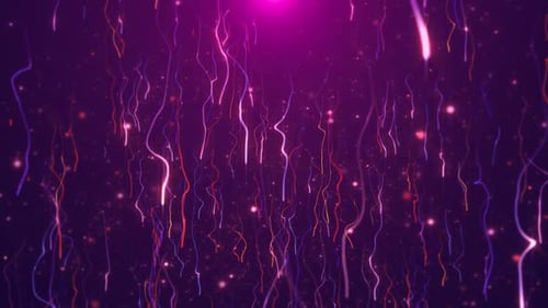 Abstract Neon Particle Streaks Falling Celebration Background