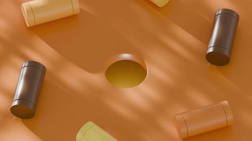 Rolling Cylinders 3D Loop Animation