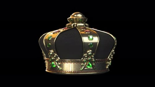 Royal Golden Crown Rotating 3D Animation