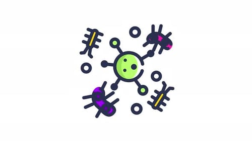 Animated Microorganisms Interacting with Central Cell