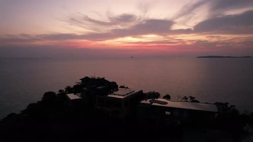 View of Cape Panwa Beach at Sunset in Phuket Thailand