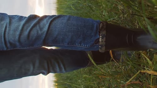 Farmer in Front of a Sunset Agricultural Landscape Man in a Countryside Field Country Life Food