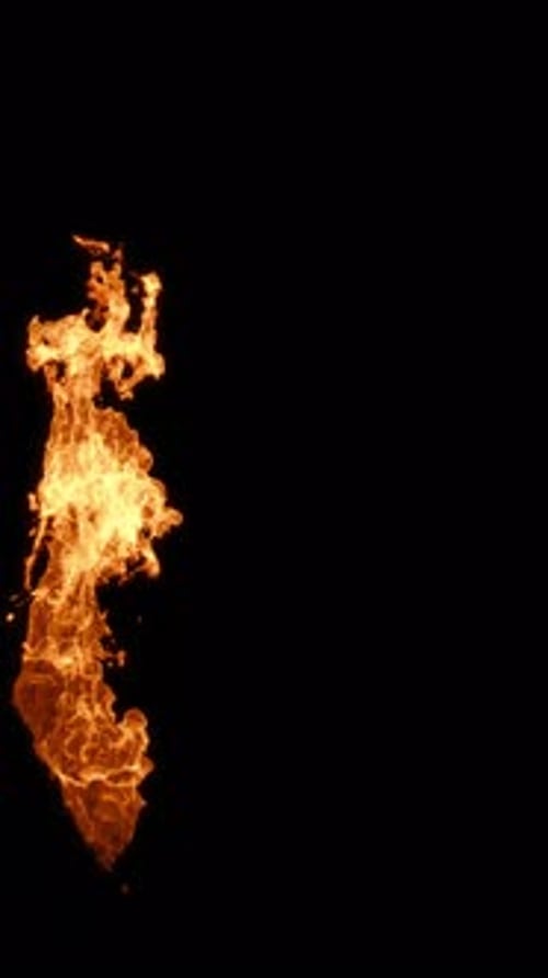 Realistic Vertical Fire Flame Alpha Channel Overlay